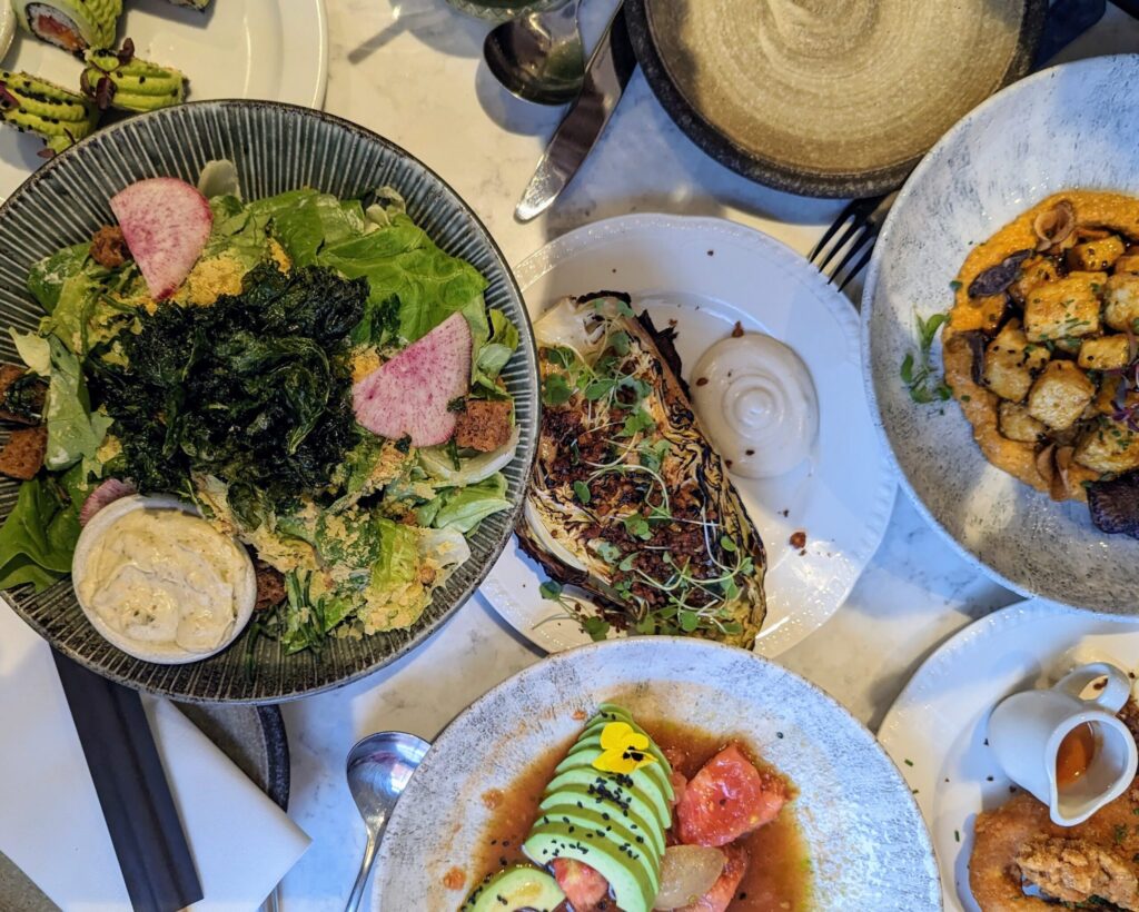Dishes from the menu at Holy Carrot Knightsbridge Pop-up